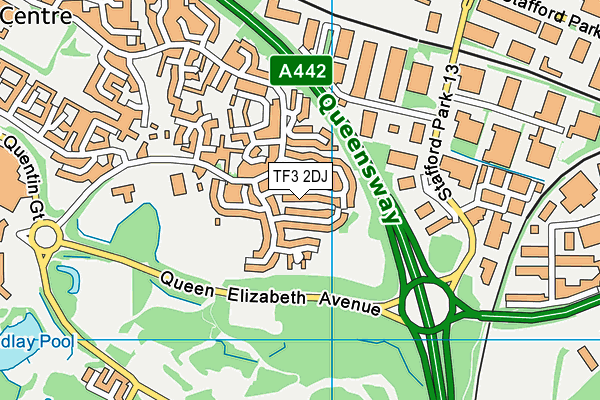 TF3 2DJ map - OS VectorMap District (Ordnance Survey)