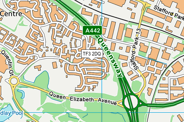 TF3 2DQ map - OS VectorMap District (Ordnance Survey)