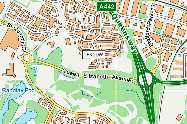 TF3 2DW map - OS VectorMap District (Ordnance Survey)