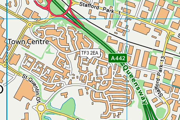 TF3 2EA map - OS VectorMap District (Ordnance Survey)