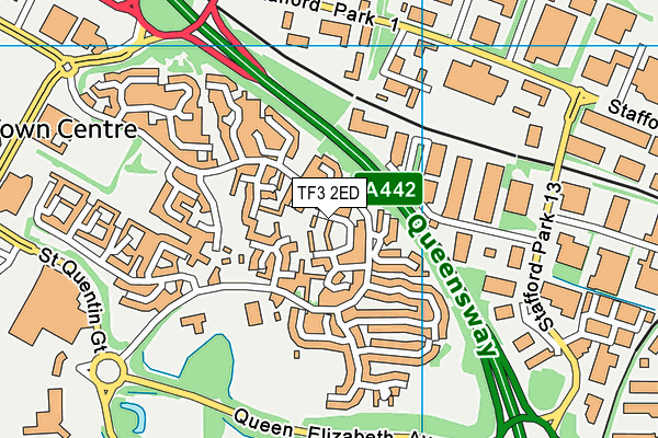 TF3 2ED map - OS VectorMap District (Ordnance Survey)