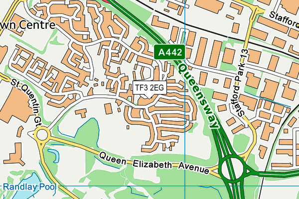 TF3 2EG map - OS VectorMap District (Ordnance Survey)