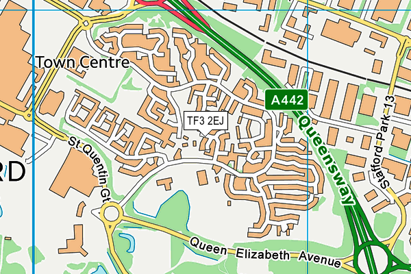 TF3 2EJ map - OS VectorMap District (Ordnance Survey)