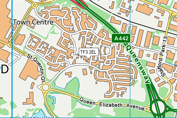 TF3 2EL map - OS VectorMap District (Ordnance Survey)