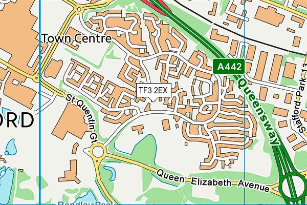 TF3 2EX map - OS VectorMap District (Ordnance Survey)
