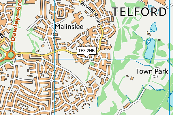 TF3 2HB map - OS VectorMap District (Ordnance Survey)