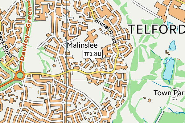 TF3 2HJ map - OS VectorMap District (Ordnance Survey)