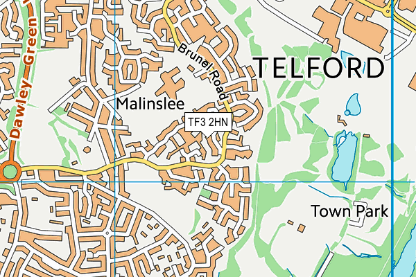 TF3 2HN map - OS VectorMap District (Ordnance Survey)