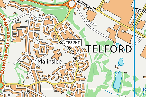 TF3 2HT map - OS VectorMap District (Ordnance Survey)