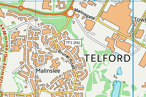 TF3 2HU map - OS VectorMap District (Ordnance Survey)