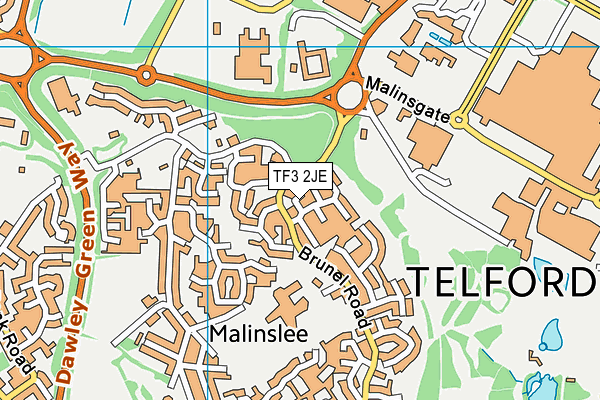 TF3 2JE map - OS VectorMap District (Ordnance Survey)