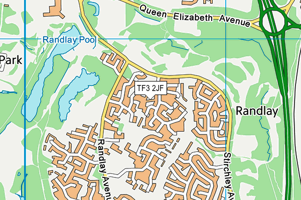 TF3 2JF map - OS VectorMap District (Ordnance Survey)