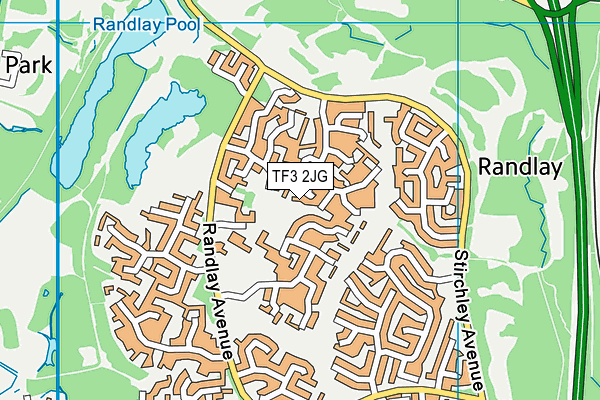 TF3 2JG map - OS VectorMap District (Ordnance Survey)