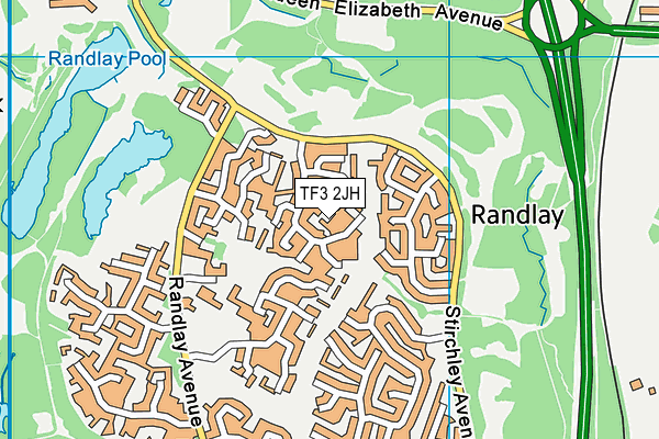 TF3 2JH map - OS VectorMap District (Ordnance Survey)