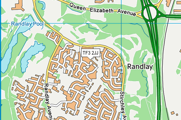 TF3 2JJ map - OS VectorMap District (Ordnance Survey)