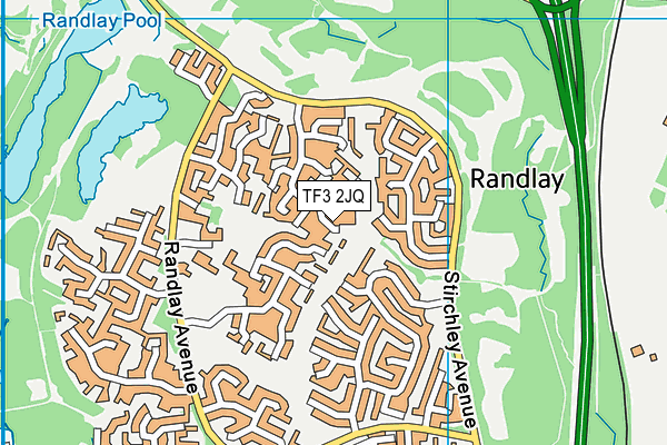 TF3 2JQ map - OS VectorMap District (Ordnance Survey)