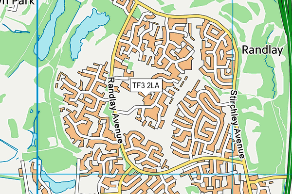 TF3 2LA map - OS VectorMap District (Ordnance Survey)