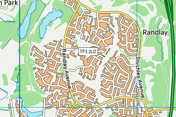 TF3 2LD map - OS VectorMap District (Ordnance Survey)