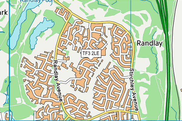 TF3 2LE map - OS VectorMap District (Ordnance Survey)