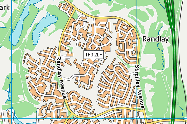 TF3 2LF map - OS VectorMap District (Ordnance Survey)