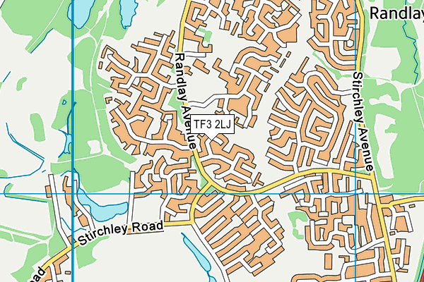 TF3 2LJ map - OS VectorMap District (Ordnance Survey)