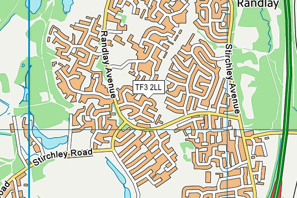 TF3 2LL map - OS VectorMap District (Ordnance Survey)