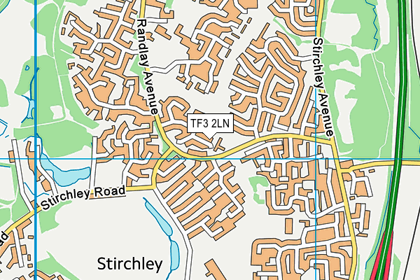 TF3 2LN map - OS VectorMap District (Ordnance Survey)