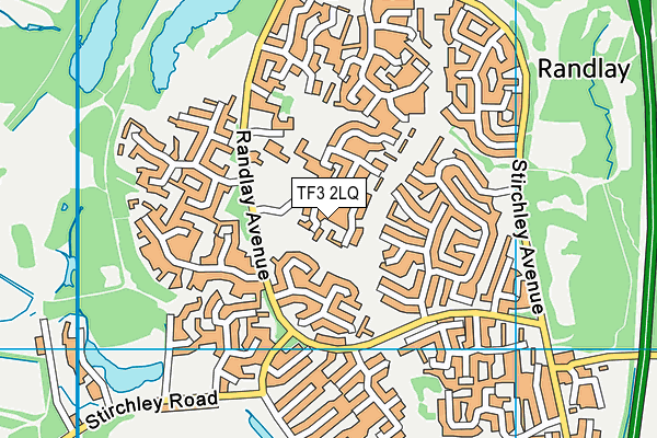 TF3 2LQ map - OS VectorMap District (Ordnance Survey)