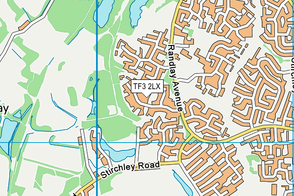 TF3 2LX map - OS VectorMap District (Ordnance Survey)