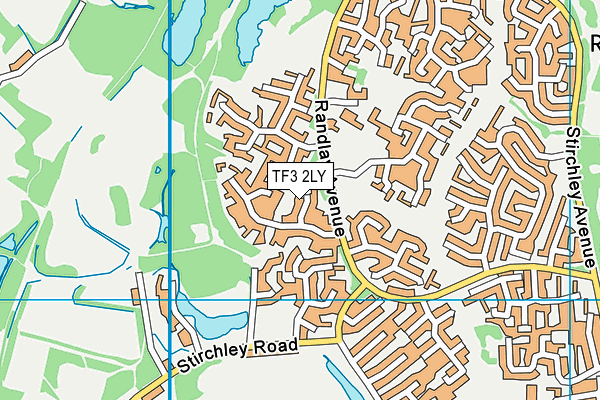 TF3 2LY map - OS VectorMap District (Ordnance Survey)