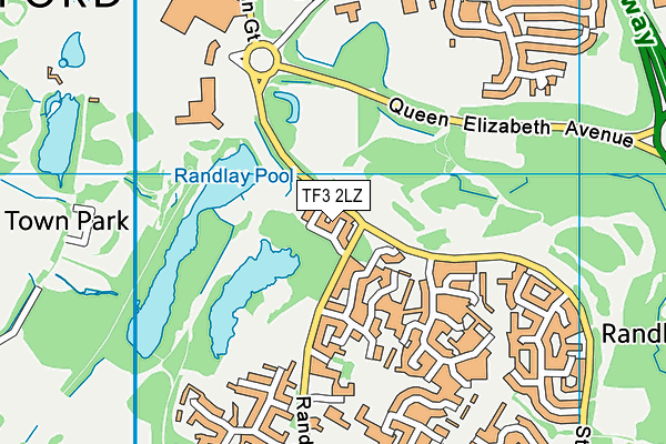 TF3 2LZ map - OS VectorMap District (Ordnance Survey)