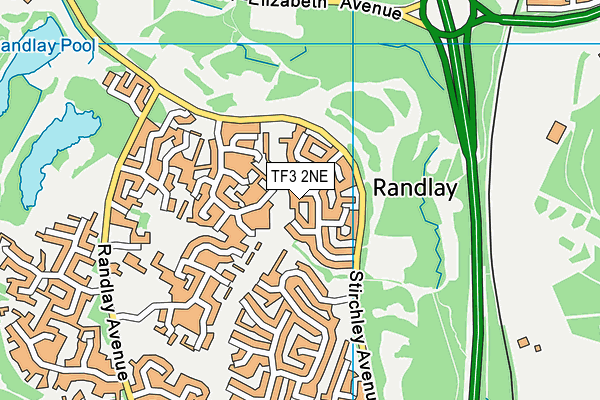 TF3 2NE map - OS VectorMap District (Ordnance Survey)