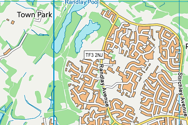 TF3 2NJ map - OS VectorMap District (Ordnance Survey)
