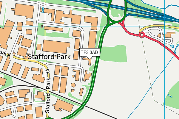 TF3 3AD map - OS VectorMap District (Ordnance Survey)