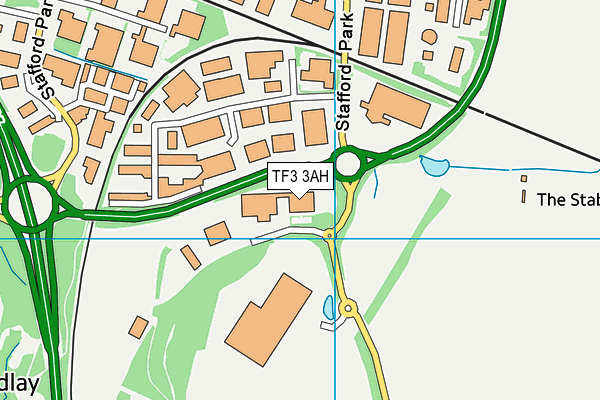 TF3 3AH map - OS VectorMap District (Ordnance Survey)
