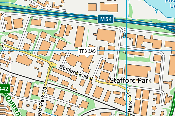 TF3 3AS map - OS VectorMap District (Ordnance Survey)