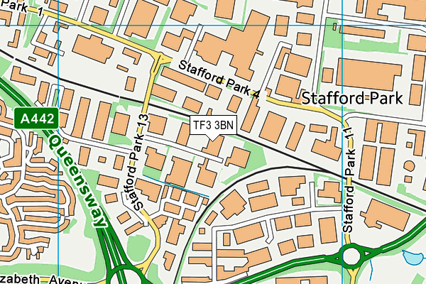 TF3 3BN map - OS VectorMap District (Ordnance Survey)
