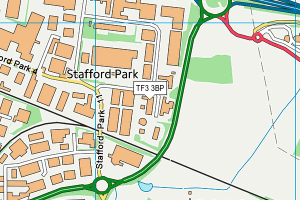 TF3 3BP map - OS VectorMap District (Ordnance Survey)