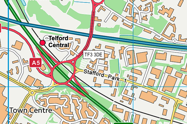 TF3 3DE map - OS VectorMap District (Ordnance Survey)