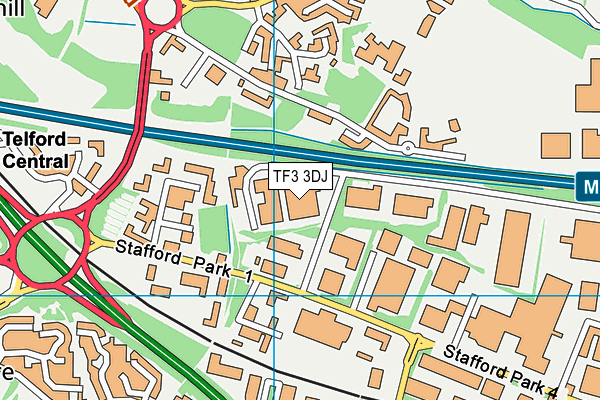 TF3 3DJ map - OS VectorMap District (Ordnance Survey)