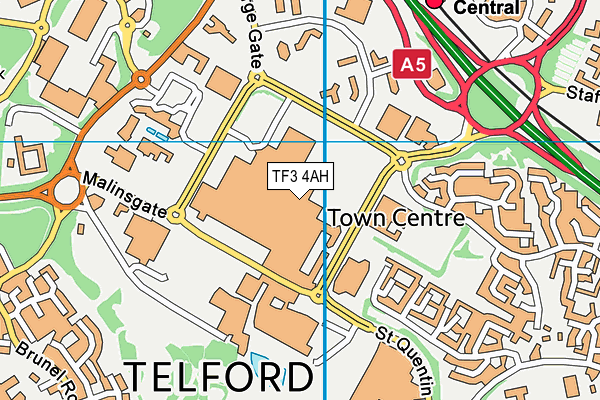 TF3 4AH map - OS VectorMap District (Ordnance Survey)