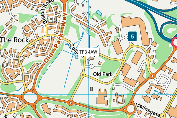 TF3 4AW map - OS VectorMap District (Ordnance Survey)
