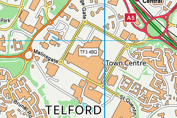 TF3 4BQ map - OS VectorMap District (Ordnance Survey)