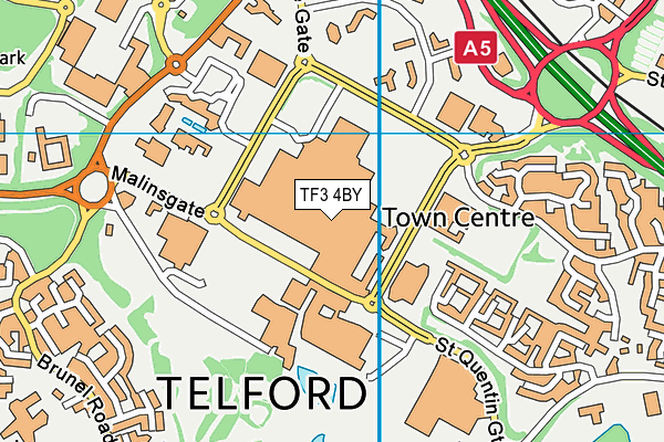 TF3 4BY map - OS VectorMap District (Ordnance Survey)