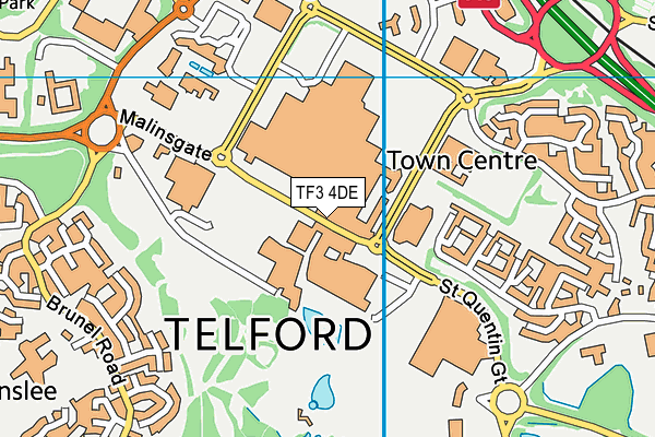 TF3 4DE map - OS VectorMap District (Ordnance Survey)