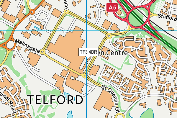 Puregym (Telford) map (TF3 4DR) - OS VectorMap District (Ordnance Survey)