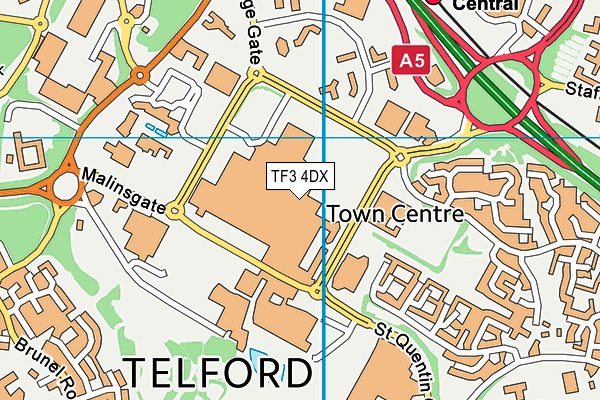 TF3 4DX map - OS VectorMap District (Ordnance Survey)