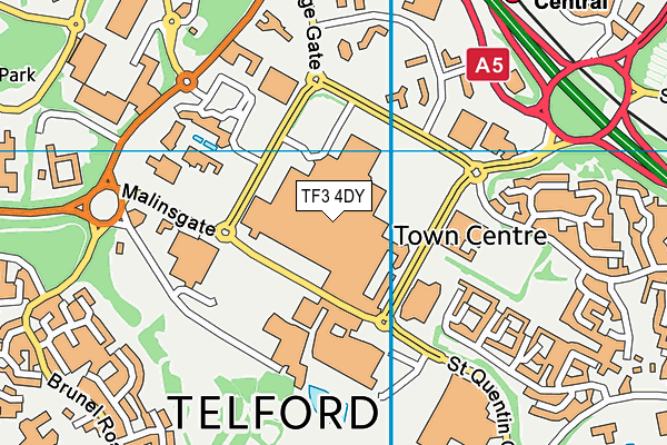 TF3 4DY map - OS VectorMap District (Ordnance Survey)
