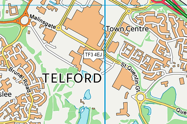 TF3 4EJ map - OS VectorMap District (Ordnance Survey)