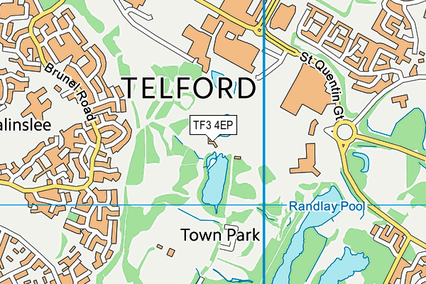 TF3 4EP map - OS VectorMap District (Ordnance Survey)